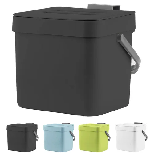 Bote de Basura de Cocina con Tapa, LALASTAR Bote de Basura Pequeño Montado en la Pared Debajo del Fregadero para Cocina, Baño, Contenedor de Compost