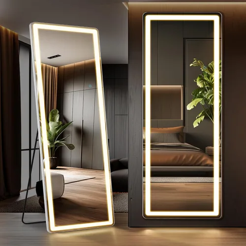 Miniatura 9 de DUMOS Espejo de longitud completa de 19 x 58.5 pulgadas para dormitorio, espejo de cuerpo completo con soporte, para colgar o inclinar