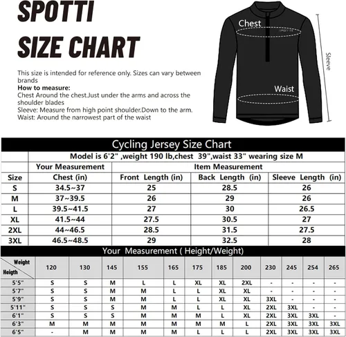 Miniatura 6 de Spotti Playera de mangas largas para ciclismo, para hombre. Remera para ciclismo, transpirable y de secado rápido.