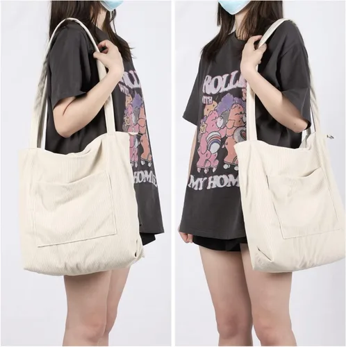 Miniatura 2 de WantGor Bolso de mano de pana para mujeres, bolsos de hombro estilo hobo grandes, bolsos casuales de gran capacidad para compras y trabajo