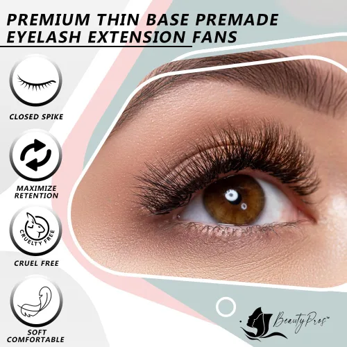 Miniatura 2 de Kit de extensiones de pestañas prefabricadas 10D, bandeja mixta 5D, 1000 abanicos de pestañas prefabricados, abanicos de pestañas puntiagudas hechas