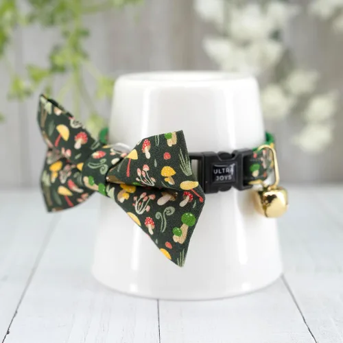 Miniatura 2 de Ultra Joys Collar para Gato con Cascabeles - Collar Separable de Gatito a Adulto, Niño y Niña, Hongo Grande Conjunto entero de hongos