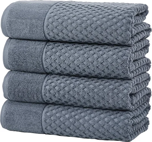 Miniatura 32 de Great Bay Home - Toallas de mano 100% algodón blanco, 6 toallas de baño suaves para manos, altamente absorbentes y de secado rápido, colección