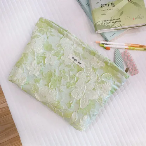 Miniatura 2 de STARDW Bolsa de maquillaje estética floral para mujeres y niñas, bolsa de aseo de viaje con cremallera de gran capacidad, bolsa organizadora