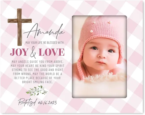 Miniatura 12 de LifeSong Milestones Marco de fotos de bautismo, regalos de bautismo personalizados para niñas, niños, padrinos, regalos de baby shower, recuerdos