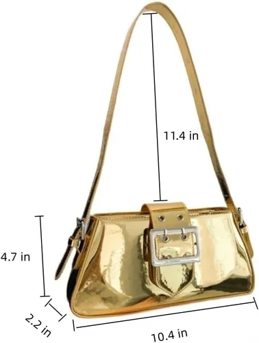 Miniatura 2 de Monederos metálicos para mujer, bolso de noche, bolso plateado, Y2K, brillante hobo cruzado, bolso de hombro, bolso de mano