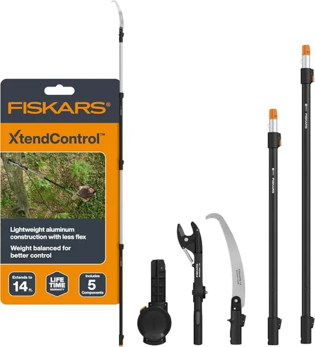 Miniatura 13 de Fiskars XtendControl - Podadora de árbol extensible de 12 pies, recortadora de ramas de sierra de poste ajustable con sierra X1 de 15 pulgadas