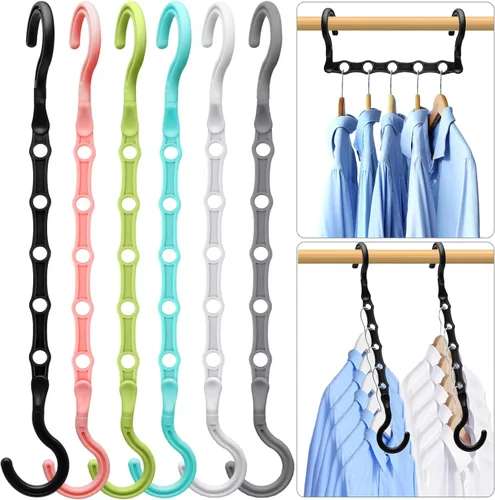 Miniatura 12 de Perchas mágicas para ropa que ahorran espacio, organizadores y almacenamiento de alta calidad, colgador de plástico resistente en cascada