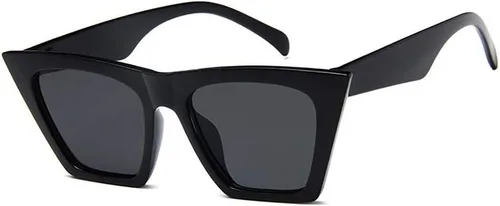 BOJOD Gafas de sol cuadradas con diseño de ojo de gato para mujer, estilo vintage, de moda, color negro