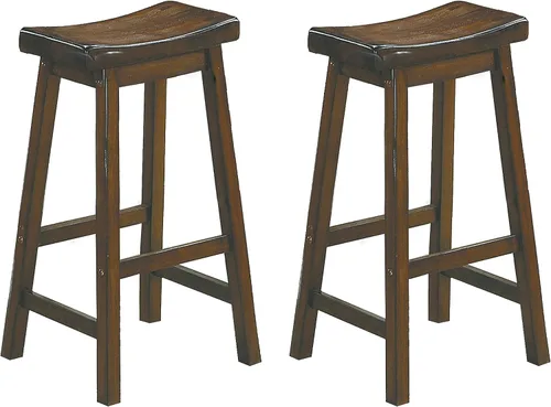 Miniatura 9 de Lexicon Victoria - Juego de 2 taburetes de altura de mesa de madera maciza, taburetes de cocina para comedor, asientos de silla sin brazos, perfecto