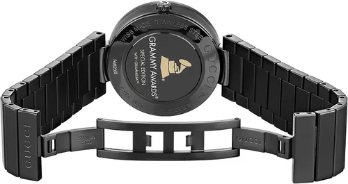 Miniatura 5 de Gucci Interlocking Collection Swiss Quartz Black Reloj para mujer (Modelo YA133314), Acero inoxidable amarillonegro, Movimiento de cuarzo