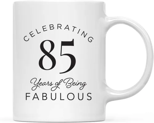 Andaz Press Taza de café divertida de cumpleaños de 11 onzas, regalo de broma para celebrar 85 años de ser fabuloso, 1 paquete, ideas de regalo de