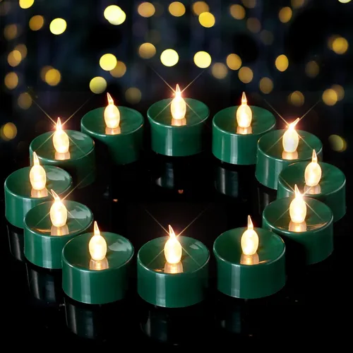 Miniatura 11 de merrynights - Velas LED sin llama, paquete de 12 velas pequeñas a pilas, velas para decoración de fiestas, hogar, bodas y otoño, 1.5 x 1.25 pulgadas