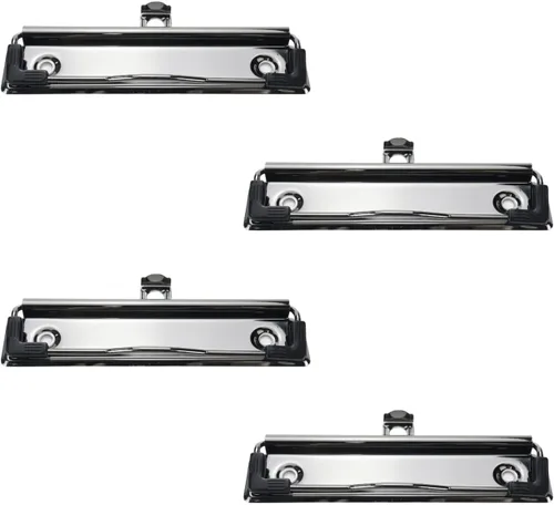 4 clips para portapapeles de 4.72 pulgadas de metal con agarre de goma y agujero para colgar para crear portapapeles de perfil bajo, tablero de