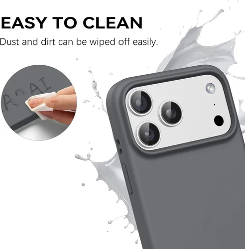 Miniatura 285 de GUAGUA Funda compatible con iPhone 17 Pro Max de 6.9 pulgadas, silicona líquida, goma de gel suave, delgada, forro de microfibra delgada