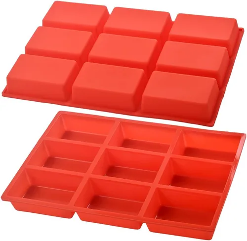 ionEgg Mini molde de silicona para pan, sartén antiadherente, molde para hornear 9 cavidades para pastel de pan, pan, pastel de carne, paquete de 2