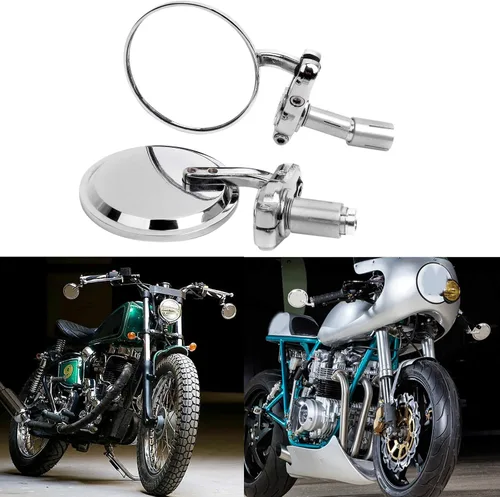 Miniatura 10 de Espejos retrovisores negros 7/8 22mm universales redondos CNC para motocicleta, para bicicleta de calle, bicicleta deportiva, Cafe Racer