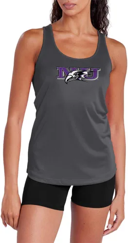 Miniatura 179 de Camiseta deportiva sin mangas oficial de la NCAA Collegiate para mujer, con espalda cruzada, logotipo primario, colección carbón