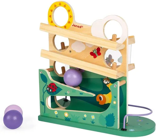 Miniatura 5 de Janod Pista de bolas de oruga de madera, a partir de 12 meses, J08055
