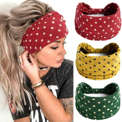 Miniatura 72 de K-Elewon Paquete de 3 diademas elásticas anchas para mujer, bandas para el cabello para yoga, deportes