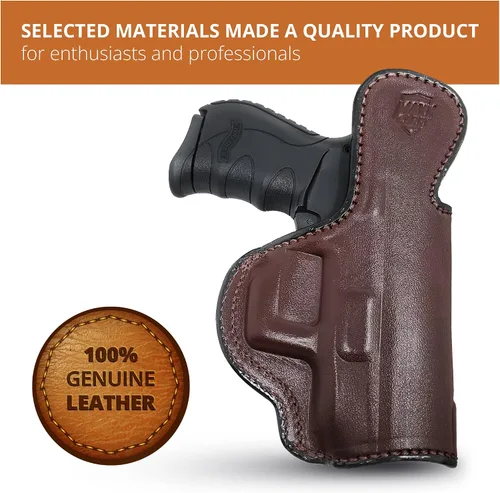 Miniatura 9 de PH - Funda de cuero genuino para pistola Walther PK380, funda de cuero táctica Iwb, funda de cuero oculta, cómoda apéndice de transporte diario