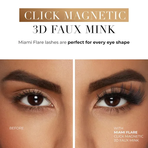 Miniatura 5 de Lilly Lashes Pestañas magnéticas Click - Pestañas postizas magnéticas de visón sintético Miami Flare para un aspecto natural - Pestañas postizas