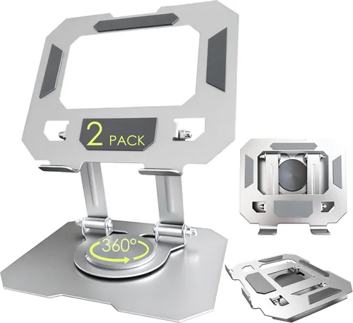 Miniatura 10 de Soporte de tableta para iPad, soporte de escritorio giratorio de 360°, soporte de escritorio plegable ajustable de acero al carbono, para iPad Pro