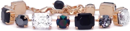 Miniatura 4 de Mariana Rocky Road 1149 - Pulsera de color dorado y negro con estampado de leopardo y nieve cristal