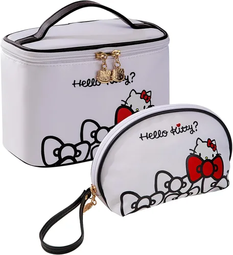 Miniatura 24 de AmBealla Bolsa de maquillaje grande impermeable con soporte para brochas de maquillaje, lindo organizador de maquillaje impreso para mujeres que