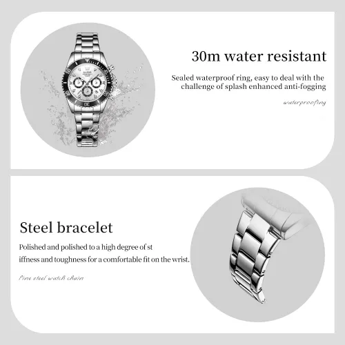 Miniatura 5 de OLEVS - Reloj de mujer de moda, reloj de vestir con diamantes, para mujer, analógico, de cuarzo, acero inoxidable, impermeable, luminoso, con fecha