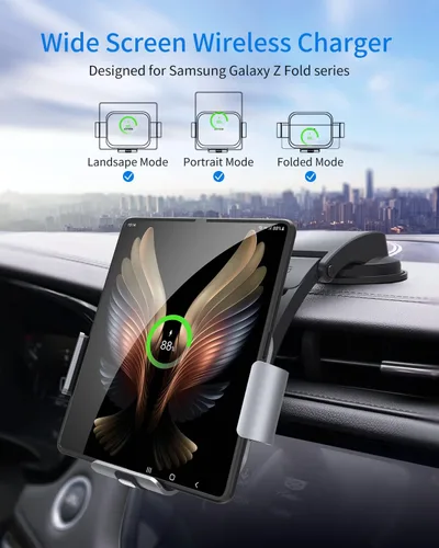 Miniatura 2 de Cargador inalámbrico de doble bobina para Galaxy Z Fold 6/5/mate xt, carga rápida, soporte de teléfono para Galaxy Z Fold 4/3, soporte para teléfono