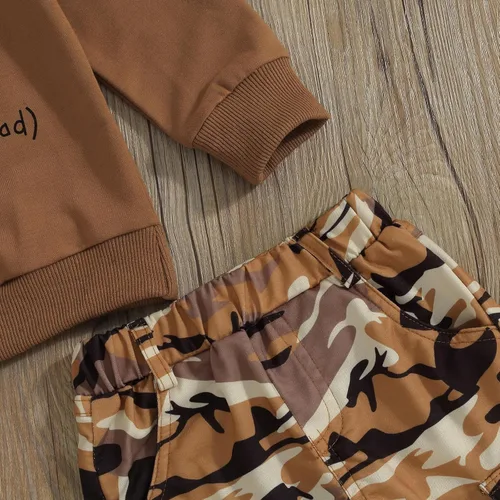 Miniatura 51 de Mandizy Conjunto de ropa de otoño para bebé niña pequeña, sudadera de manga larga con estampado de letras bendecidas, pantalones de camuflaje