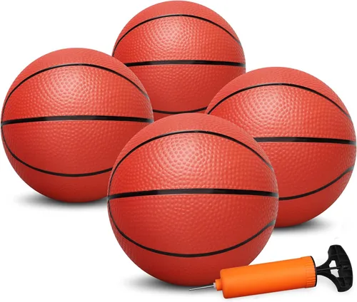 Dilabnba Mini pelotas de baloncesto de repuesto de goma de 8 pulgadas para aro de baloncesto, piscina, pelota hinchable suave para playa, juego de
