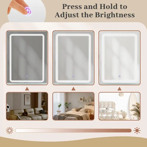 Miniatura 4 de JUMMICO Tocador de maquillaje con espejo y luces, escritorio de tocador con 3 modos de color y brillo de luz ajustable, mesa de maquillaje con cajón