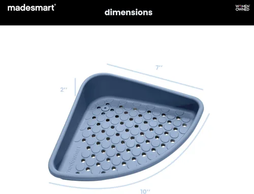 Miniatura 2 de madesmart Bathtub Corner Shelf, Suction Cup Bath Organizer for Shampoo, Soap, Razors & Shower Accessories, Non Slip Bathroom Storage Tray with