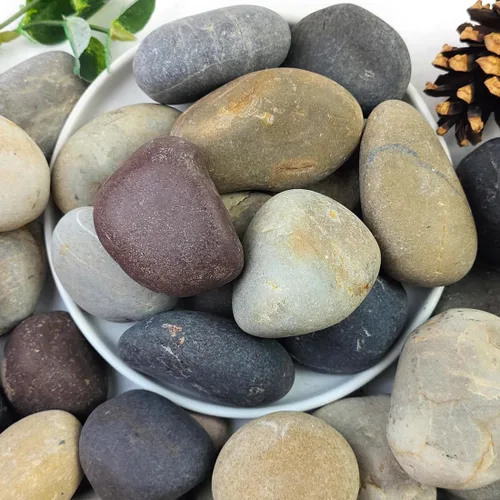 Miniatura 10 de YISZM Rocas de acuario de 5 libras, guijarros mezclados naturales de 5/8 pulgadas para plantas, rocas de río pulidas decorativas para peceras