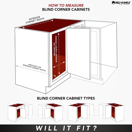 Miniatura 8 de Rev-A-Shelf Organizador de estante extraíble de doble nivel para gabinetes de cocina o baño de esquina ciega con cierre suave, 15 pulgadas, 4