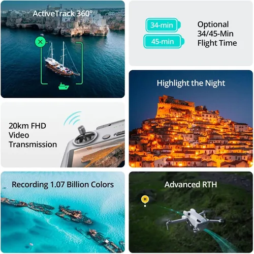Miniatura 5 de DJI Mini 4 Pro (DJI RC 2), Drones con cámara para adultos 4K, menos de 0.549 lbs/249 g, 34 minutos de tiempo de vuelo, 20km de distancia máxima
