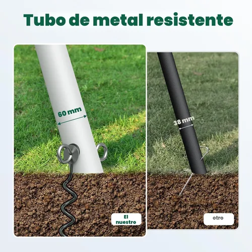 Miniatura 4 de Hapfan Juego de Columpios de Servicio Pesado de 7.3 pies de Altura, 3 Columpios Juegos de Columpios de Metal para Patio Trasero, Conjunto