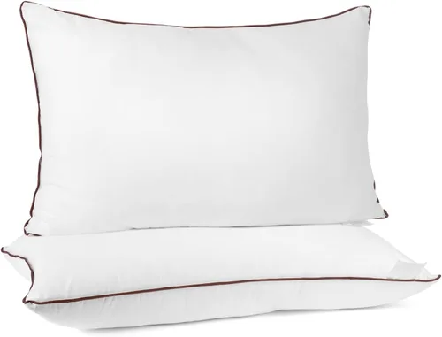 Subrcamos - Juego de 2 almohadas de cama de lujo y comodidad - Material de microfibra de poliéster hipoalergénico - Juego de 2 almohadas tamaño
