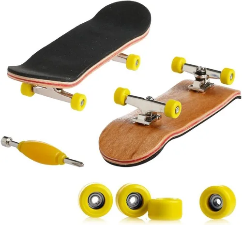 Miniatura 6 de 1 paquete de mini tablas para dedos profesionales de madera de arce, juego de patinetas de dedo para niños (blanco)