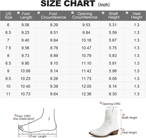 Miniatura 4 de mysoft Botines de vaquero occidentales de moda para mujer, botines cortos de tacón bajo
