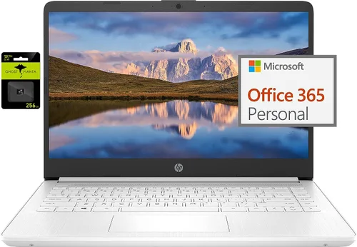 HP Portátil ultraligero de 14 pulgadas para estudiantes y negocios, Intel Celeron 8 GB de RAM, 320 GB de almacenamiento (64 GB eMMC + tarjeta SD