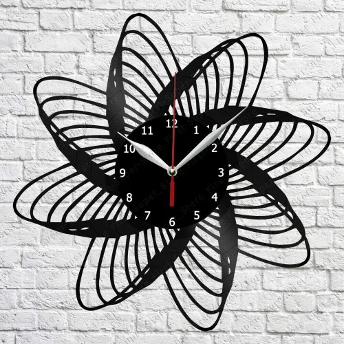 Abstract Vinyl Wall Clock LP Record Home Decor Handmade Art Personality Gift 5(Size: 12 inch, Color: Black)