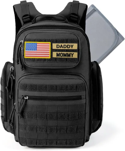 MIRACOL Bolsa de pañales militar al aire libre: mochila de bebé de estilo táctico con bolsillos aislados y cambiador - Esenciales de senderismo y