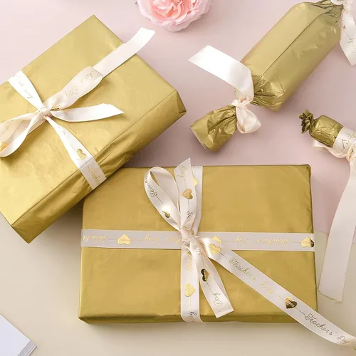 Miniatura 6 de 50 hojas de papel de seda dorado para bolsas de regalo, papel de seda dorado a granel para bodas, cumpleaños, proyectos de bricolaje, envoltura