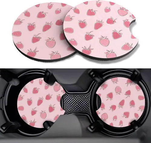 Miniatura 42 de Posavasos para automóvil, paquete de 2 posavasos para automóvil, 2.75 pulgadas, antideslizantes y absorbentes, para portavasos de automóvil