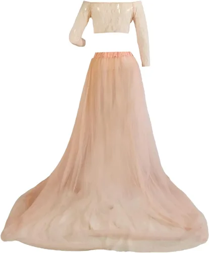 Miniatura 3 de Vestido de maternidad de encaje floral con hombros descubiertos, vestido de fotografía elegante de embarazo para uso diario, sesión de fotos de baby