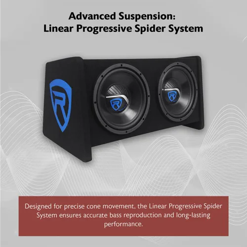 Miniatura 5 de Rockville RV10.2B 1000W de pico/350W RMS Subwoofer de coche de 10" de doble carcasa, amplificador mono Clase A/B, diseño ventilado con puerto