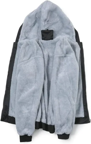 Miniatura 2 de JiangWu Sudaderas con capucha para hombre, forro polar, forro polar, con cremallera, chaquetas